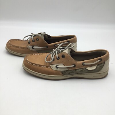 Sperry Top-Sider Rosefish Women's Size 9M Tan w/ Brown Leather Boat Shoes FFFF