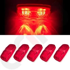 5x Red 4"x2" 12 Led Double Bulls Eye Trailer Marker Turn Signal Light Sealed 12V