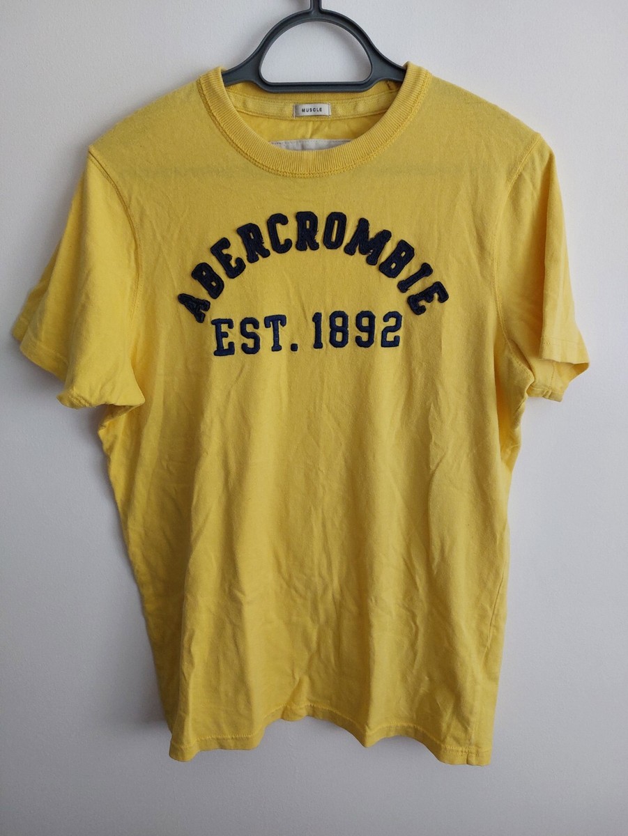 ABERCROMBIE & FITCH XL YELLOW T SHIRT GOOD USED CONDITION | eBay UK