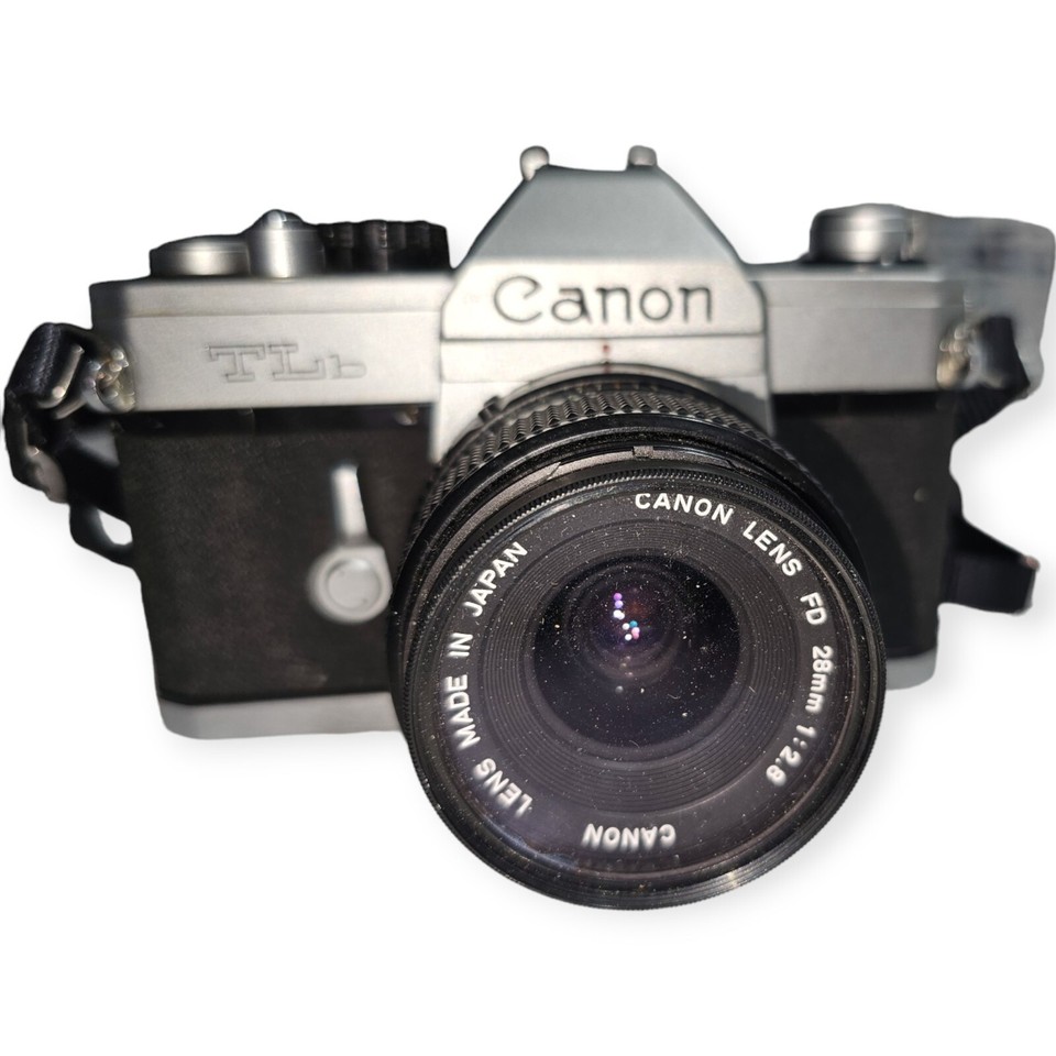 Vintage Film Camera Canon TLb With Canon FD 28mm Lens Untested eBay