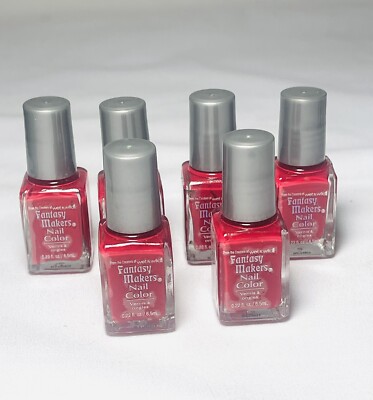 Fantasy Makers Nail Color Lot Of 6 Discontinued Red Shade