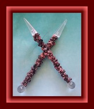 RHODONITE WAND With Silver and Quartz Point, Chakra Wand RHODONITE Crystal Wand