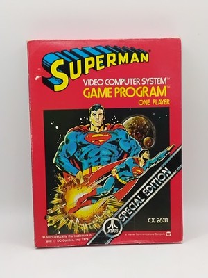 Vtg Atari 2600 Superman 1979 Video Game Program Cartridge Manual Box Complete
