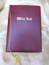 Retro Vintage Restaurant Wine List Menu Holder Folder A5 Size Gold Tassel Prop