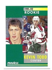 KEVIN TODD 1991-92 PINNACLE ROOKIE CARD NEAR MINT+ CONDITION. rookie card picture