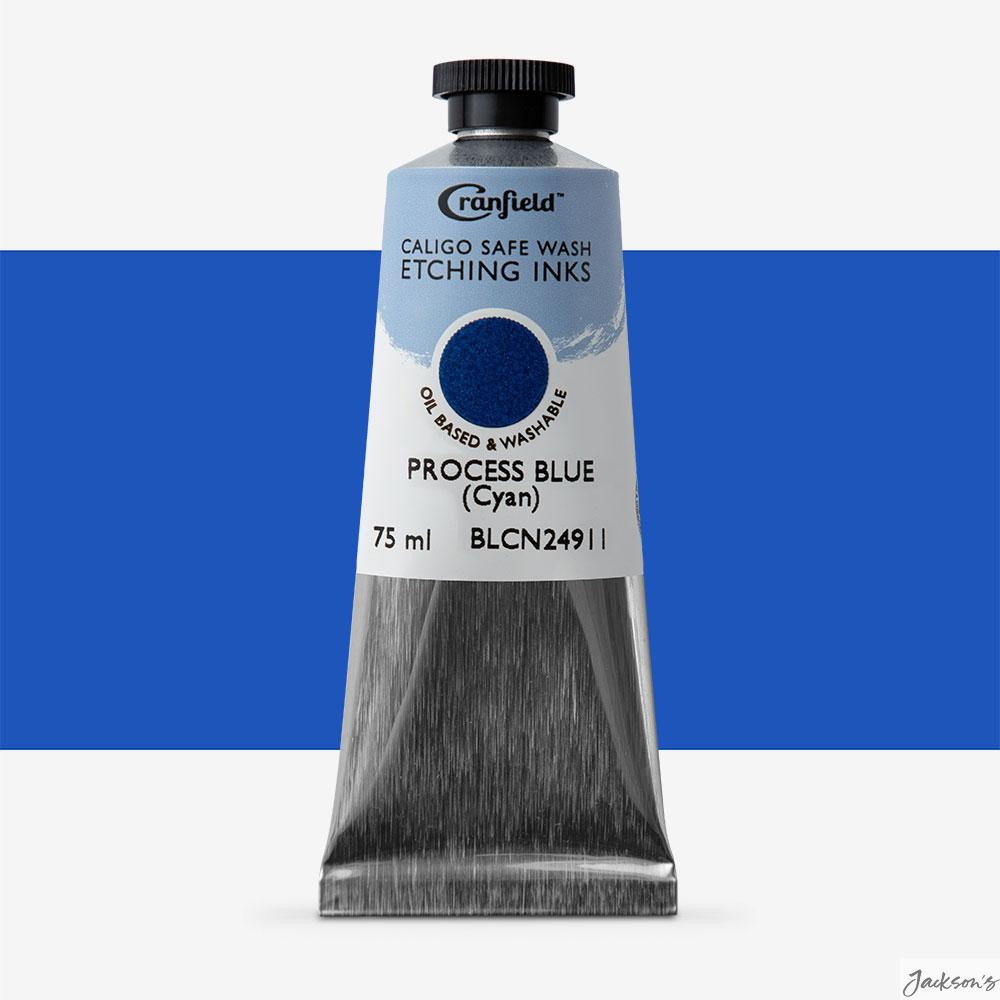 Cranfield : Caligo : Safe Wash : Etching Ink : 75ml : Process Blue (Cyan)