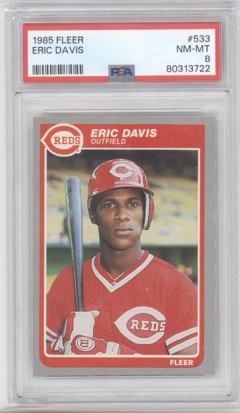 1985 Fleer #533 Eric Davis PSA 8