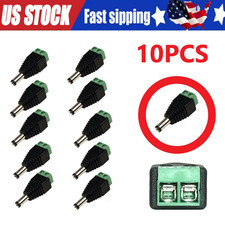 10pcs Connector for CCTV DC Power Male 5.5 x 2.1mm Jack Adapter Cable Plug