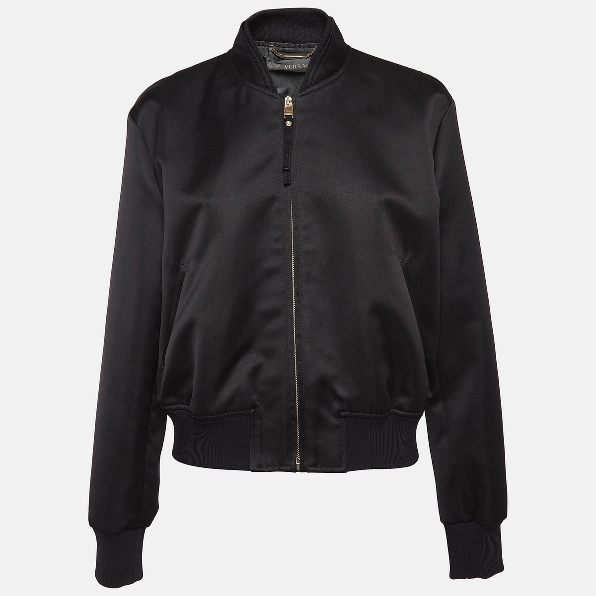 Versace Black Medusa Embroidered Satin Bomber Jacket M | eBay