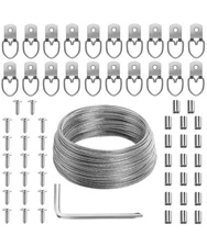 Picture Hanging Wire Kit 100 Ft D Rings Heavy Duty for Frames and Art NEW
