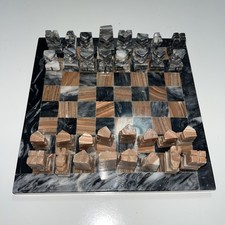 Marble Onyx Chess Board Black Pink with All 3...