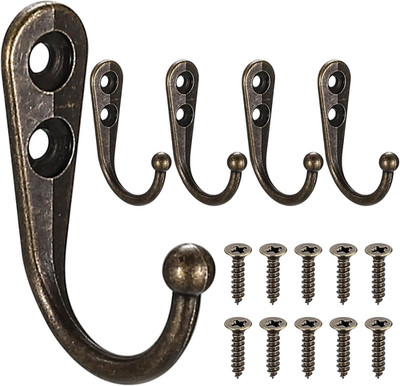 5 Stück Vintage Kleiderhaken Wandmontage, Schwerlast Bronze Kleiderhaken für Wand Hoo