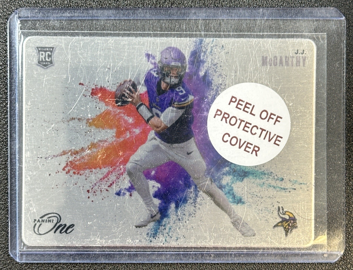 J.J. MCCARTHY 2024 PANINI ONE #CB-JMY ROOKIE COLOR BLAST RC VIKINGS SP