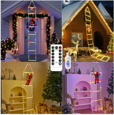 LED Weihnachtsmann Leiter Lichterkette Außen Innen Weihnachtsbeleuchtung 8 Modi