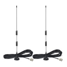 Enhanced 20-1300MHz Radio Antenna BNC Connector with Magnetic Base, 2-Pack