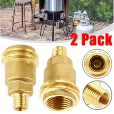 2 Solid Brass QCC1 Nut Propane Gas Fitting Adapter 1/4" Male Pipe Thread Connect