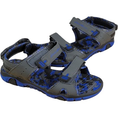 Boys River Sandals Size 4 Eddie Bauer Blue Gray Water Shoes Camo Strap Jordan