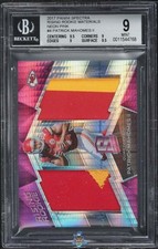 2017 Patrick Mahomes BGS 9 Spectra Rising Rookie Neon Pink Worn Patch #4 5/15