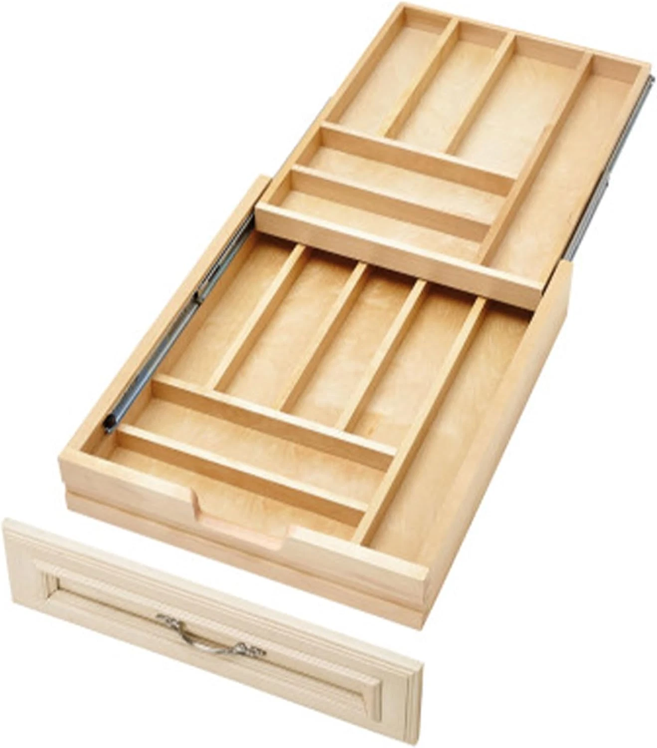 Two-Tier Kitchen Utensil Organizer with Soft-Close Slides, 18" Cabinet
