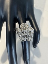 Chanel CC Flower Strass Crystal Cocktail Ring – 2007, Size 6.5