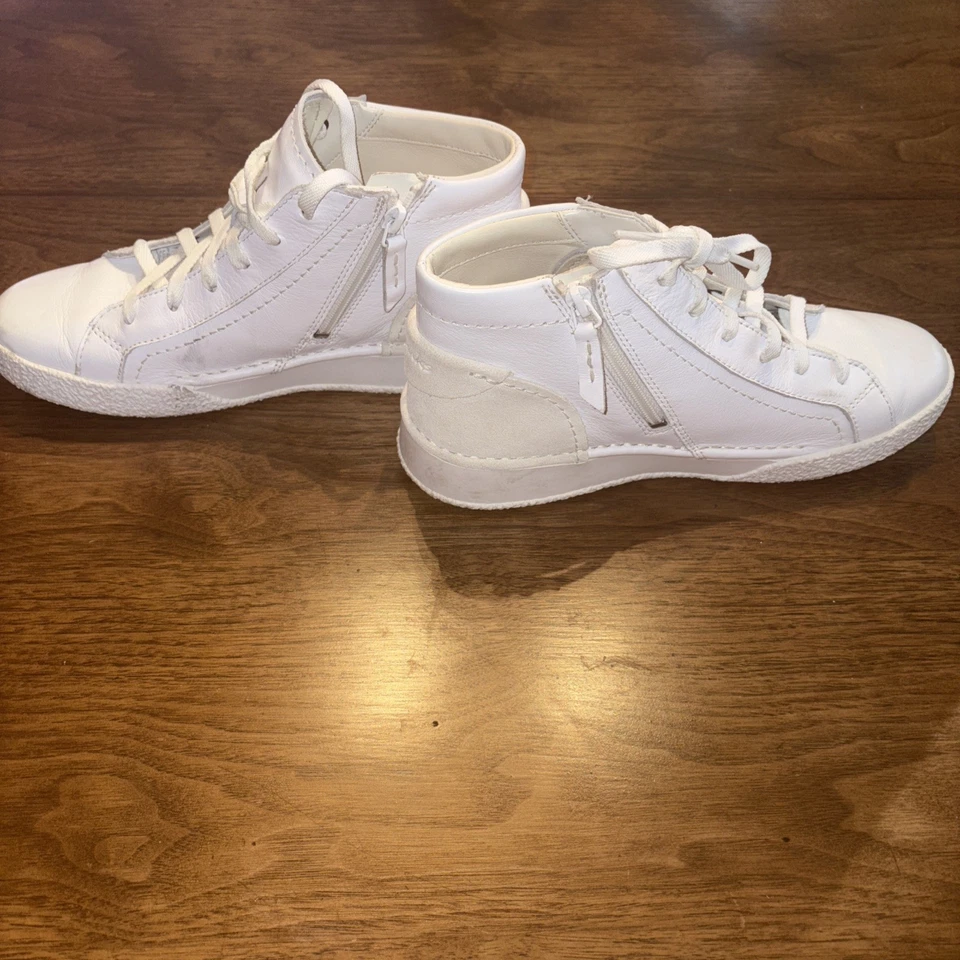 Women's Shoes Clarks CRAFT CUP HI Casual High Top Sneakers 61236 WHITE LEATHER - Image 2 of 4