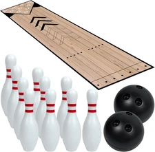 Mini Bowling Set, Indoor & Outdoor Home Bowling Set, Bowling Alley Set with Lane