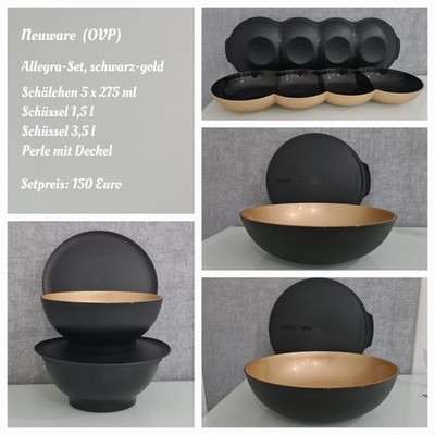 Tupperware Allegra schwarz/gold - Set