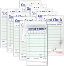 Guest Check Books for Servers, Server Note Pads Paper, Total 500 Sheets 10 Pads