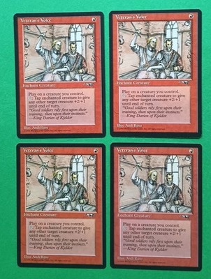 Magic MTG Alliances  VETERAN'S VOICE  (Side-by-side) X 4  LP/EX  C 1996!