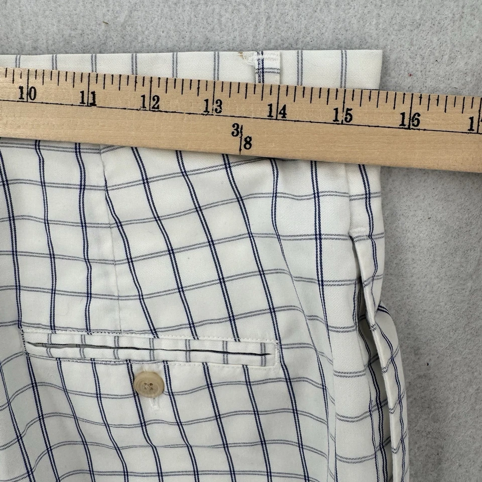 Pantalones cortos de golf Ralph Lauren polo para mujer 10 blancos azules a cuadros de algodón plisados preppy Foto 4 de 4