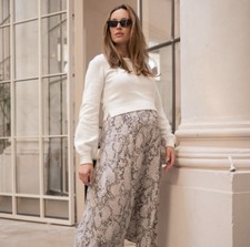 Seraphine Cream Cable Detachable Knit Top Midi Dress Maternity Nursing Size 10