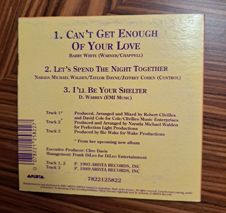 Taylor Dayne Can't Get Enough Of Your Love CD Single 3 Track Australian Pressing - Image 3 of 4