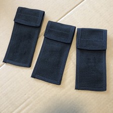 Lot of 3 Tool Holster Folding Knife Sheath Black Nylon Belt Pouch 5.75"x3"