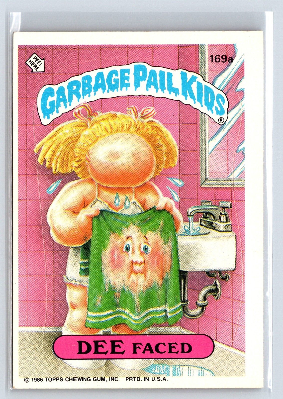 1986 Series 5 GPK Garbage Pail Kids Sticker OS5 DEE Faced #169a