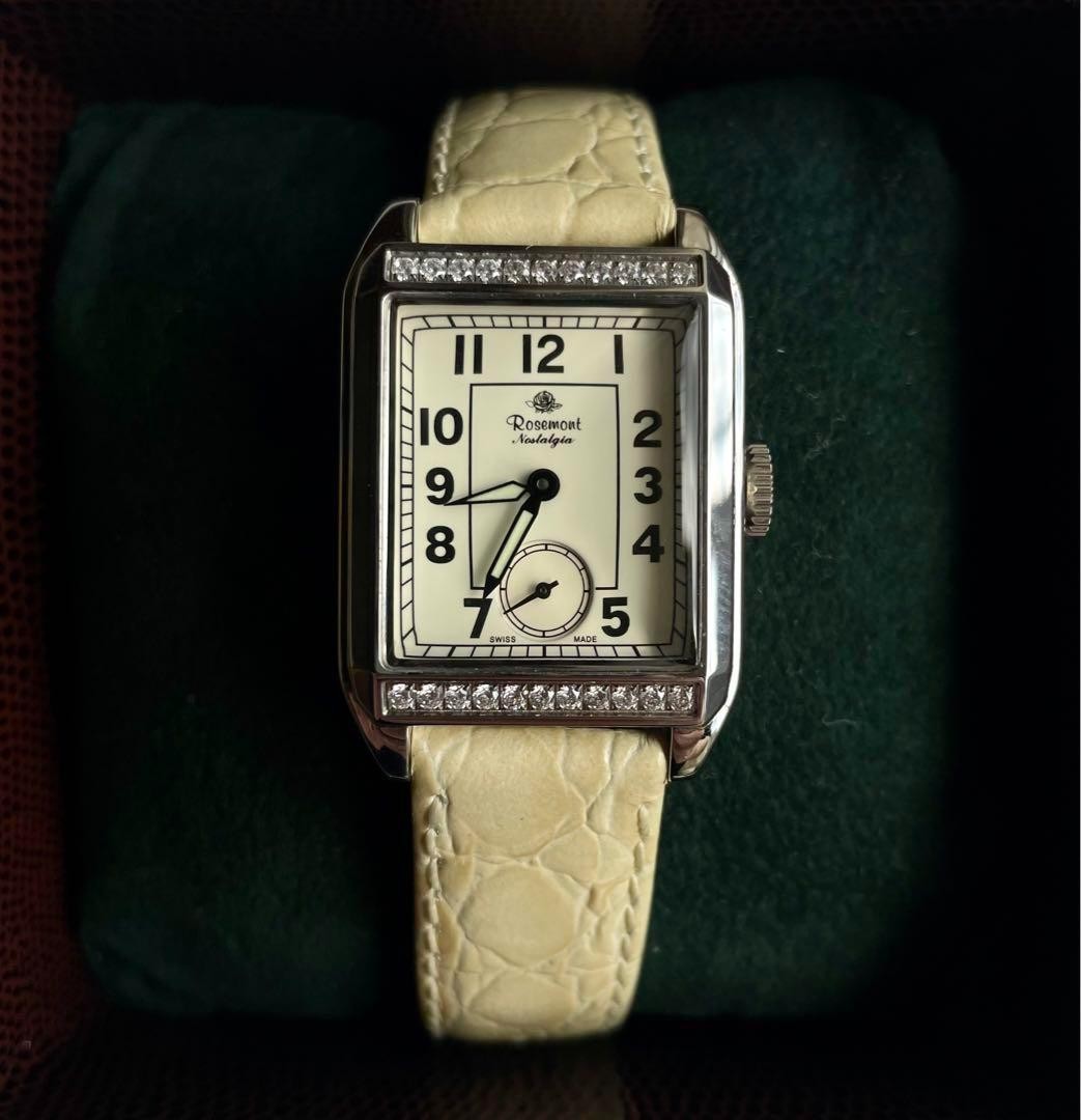 with Rosemont Mint Nostalgia Near Rectangular Band, Women's Leather Watch - vintagewatches.pk