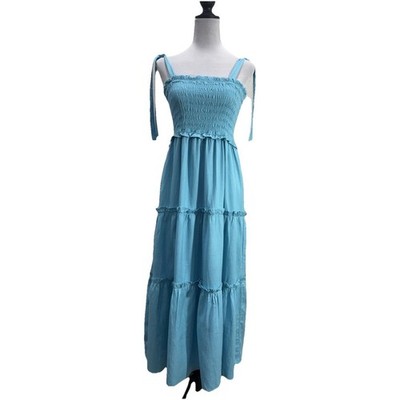 Aaron & Amber Size M Maxi Dress Beach To Cocktails Thick Linen Blend