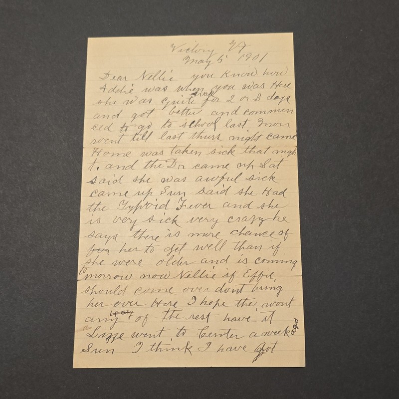 1901 Original Signed Handwritten Letter by Mrs R A Page Victory  VT,