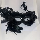 Black Feathered Masquerade Mask Costume Mask Or Mardi Gras Party Costume