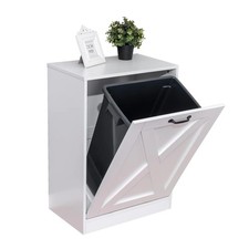 13 Gallon Wooden Tilt Out Trash Cabinet Trash Can Kitchen Recycling Cabinet L...