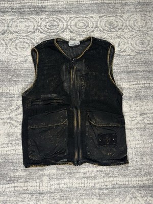 Stone Island SS22 Off-Dye OVD Mesh Utility Dust Rust Vest Authentic Sz M