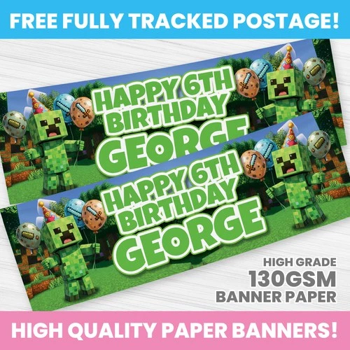 PERSONALISED GAMING BANNER ANY NAME VIDEO GAME PARTY BANNERS