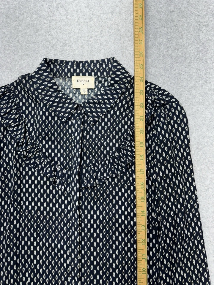 Camisa Everly Mujer Mediana Negra Fluida Campesina Top Boho Cottagecore Pradera Suave Foto 3 de 4