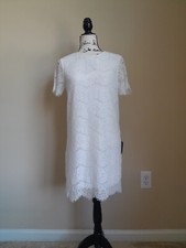 Lulu's lace mini dress white short sleeve cottagecore womens S