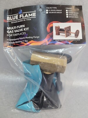 NEW BLUE FLAME MULTI-TURN FIREPLACE GAS VALVE KIT BFS.05.HD 1/2'' GAS INLET VALVE