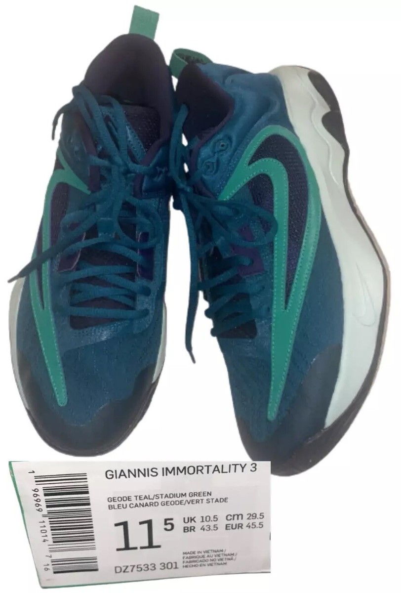 Nike Giannis‎ Immortality 3 Basketball Shoes Men Size 11.5 Blue Green Sneakers Nike Giannis Immortality 3 Teal Green Mens Basketball Shoes  main image 2