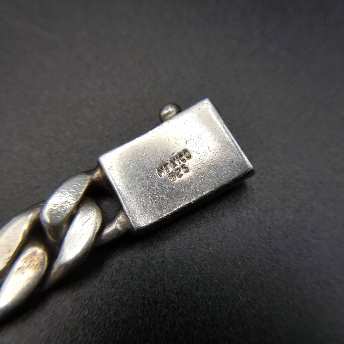 メキシコ 925 シルバー IDタグ 長方形プレート 喜平チェーン