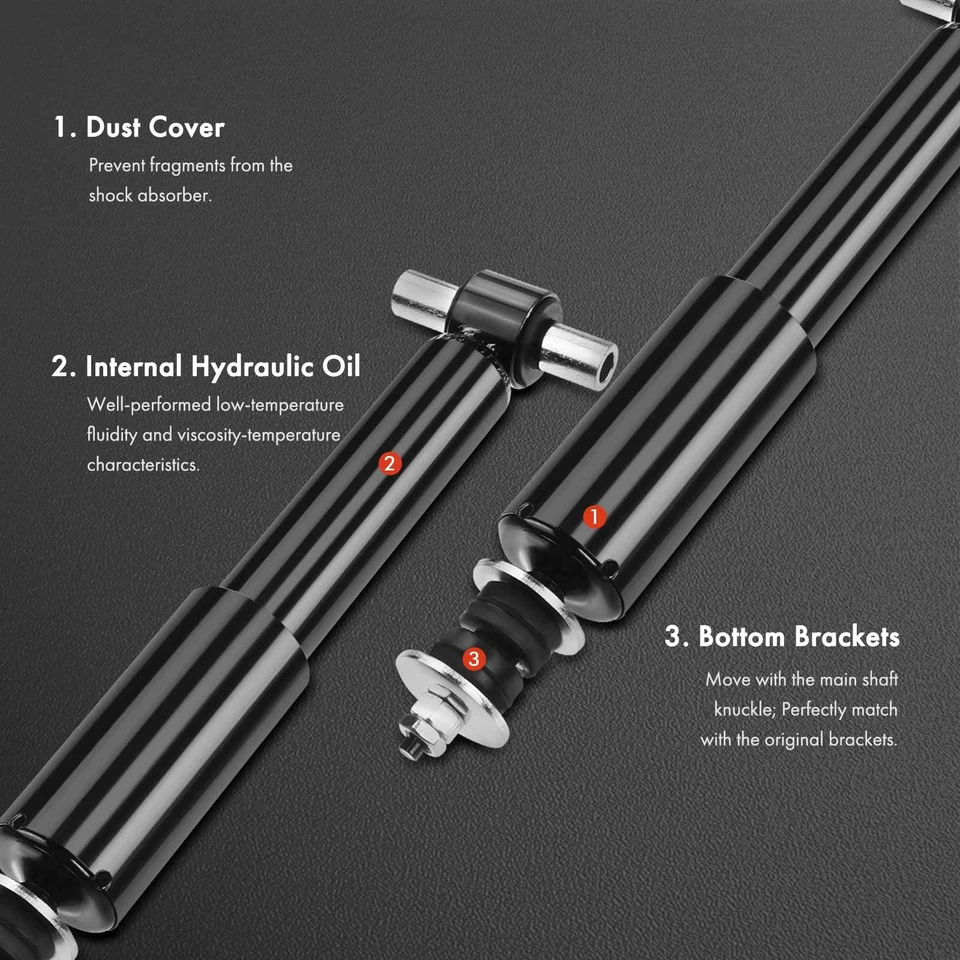 Amortiguador delantero izquierdo y derecho 2 piezas para Ford Mustang II Pinto Mercury Bobcat Foto 3 de 4