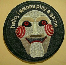 Jigsaw "SAW" Hello, I Wanna Play A Game Embroidered Patch -new