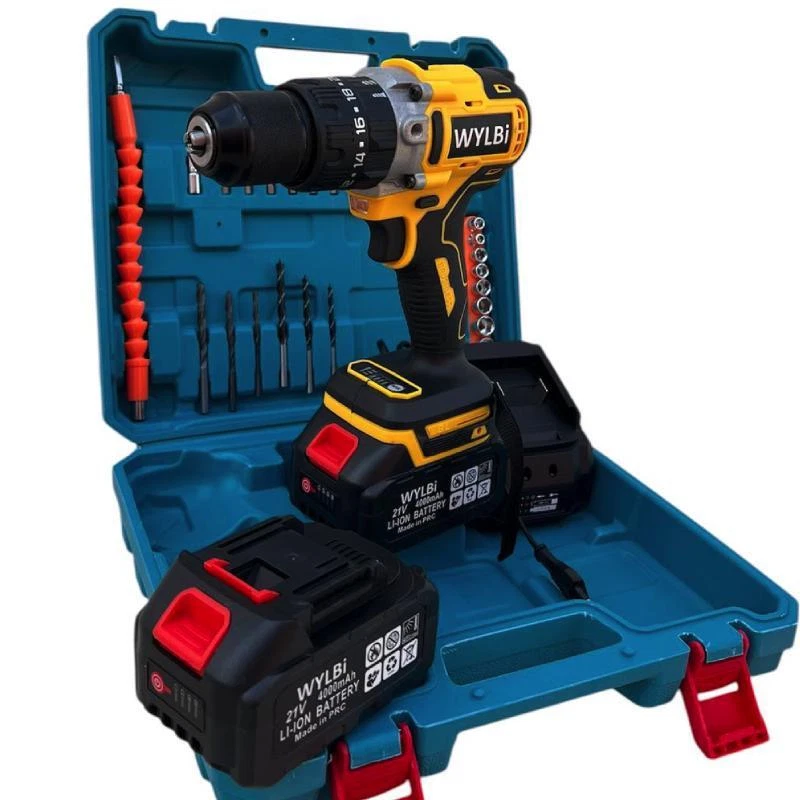 Trapano Avvitatore a Batteria Brushless Percussione 1500W 13mm Mandrino Metallo - Immagine 3 di 4