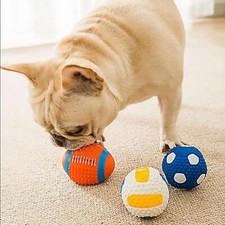 Latex Football Dog Toy Squeaky Squeaker Teething Toys